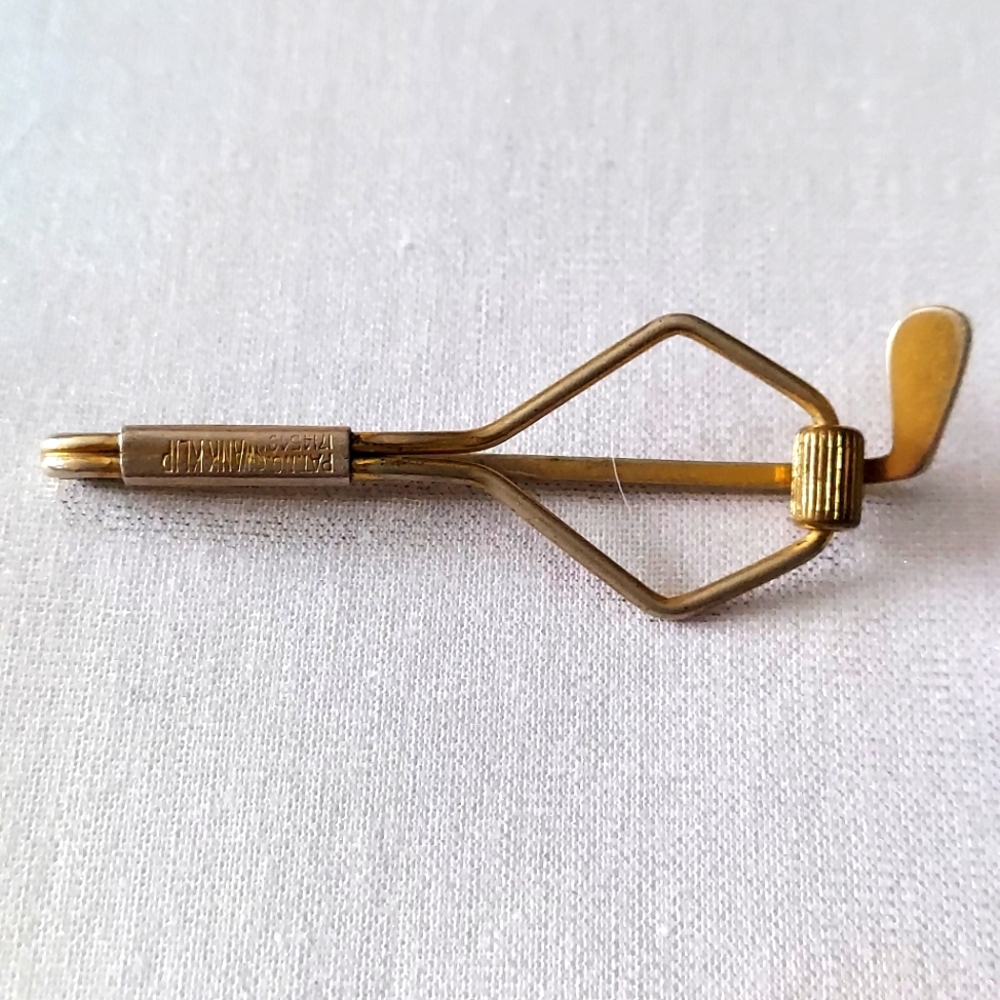 Goldtone Swank Golf Club Tie Bar
